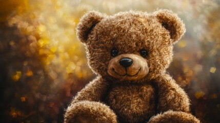 Fototapeta premium Close-up Portrait of a Classic Teddy Bear Toy