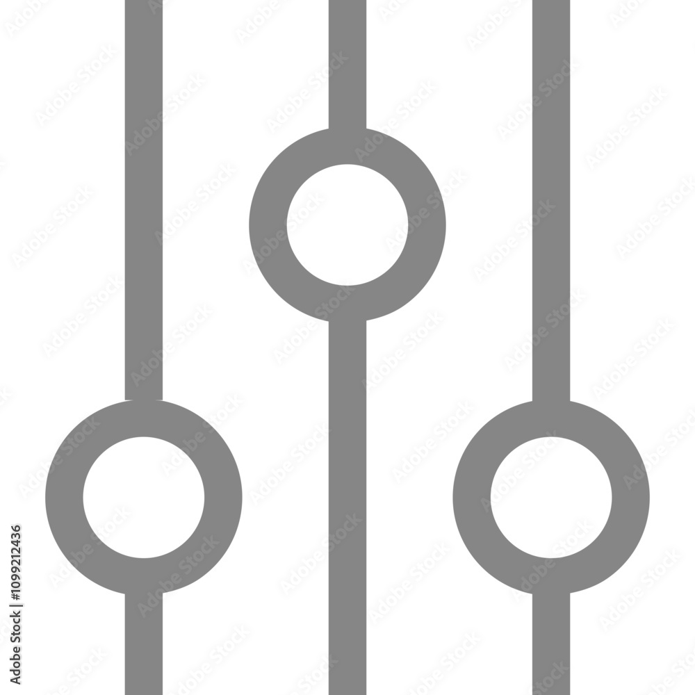 Aufkleber graphic representation of audio mixer controls with knobs set at different heights for sound adjustm