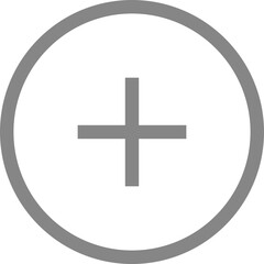 Fototapeta premium Plus sign graphic in gray circle symbolizes addition and growth in digital or graphic design contexts