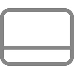 Simple rectangular gray shape with a horizontal line in the middle on a white background depicting minimal design elements