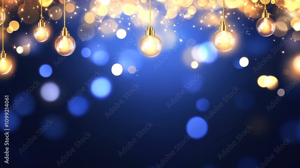 Poster softly glowing light bulbs with bokeh background creating a magical atmosphere ideal for celebration