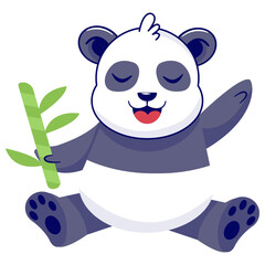 Obraz premium Cute Panda Illustration Isolated on White Background. Vector Cartoon Character