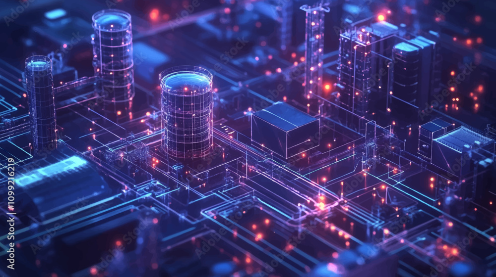 Poster the internet of things iot in manufacturing. integration of connected devices to optimize production