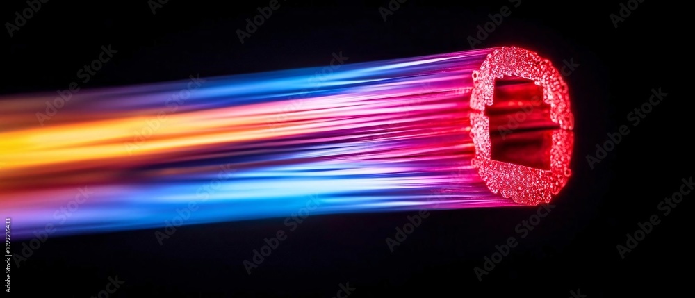Aufkleber vibrant abstract image portraying dynamic energy flow through a circular tunnel, showcasing speed an