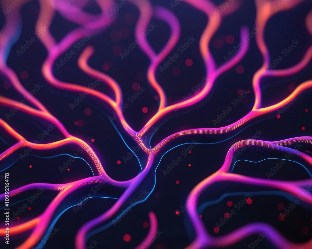 Poster vibrant abstract lines creating a mesmerizing design, representing connectivity and modern technolog
