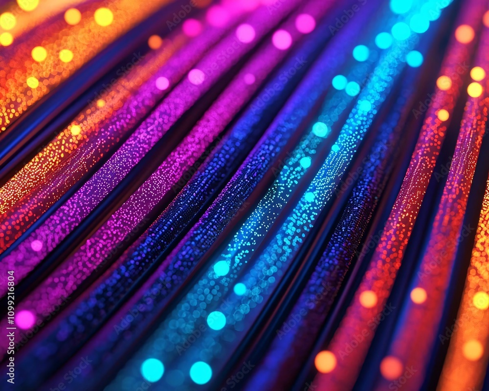 Aufkleber vibrant strands of color shimmer in a mesmerizing display of light and texture, perfect for creative