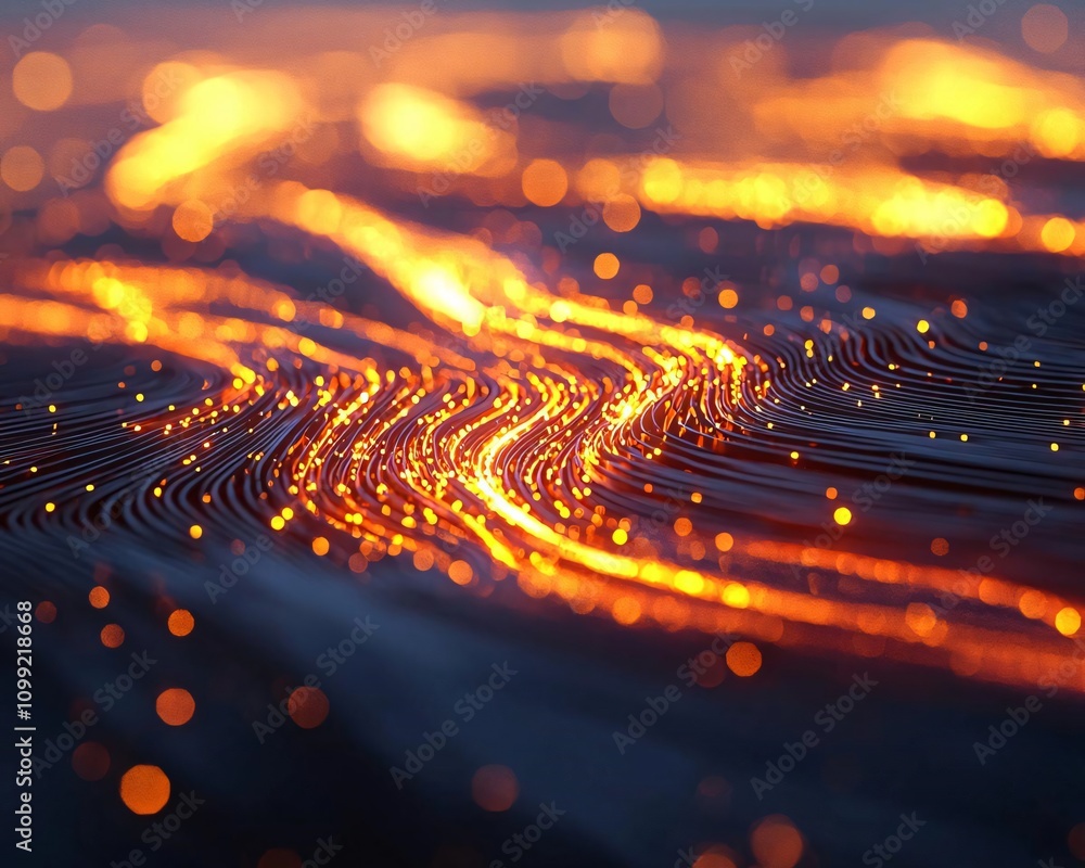 Poster Abstract representation of flowing lava, showcasing vibrant colors and dynamic movement across a textured surface.