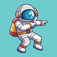 Obraz premium Astronaut Dabbing Cartoon Vector Icon Illustration