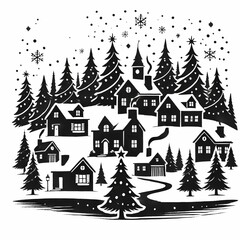 Obraz premium christmas night in various places