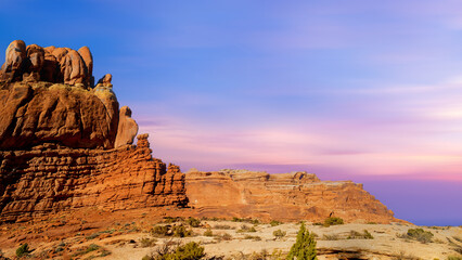 view form road tip in the Arches National Park,, Utah, USA