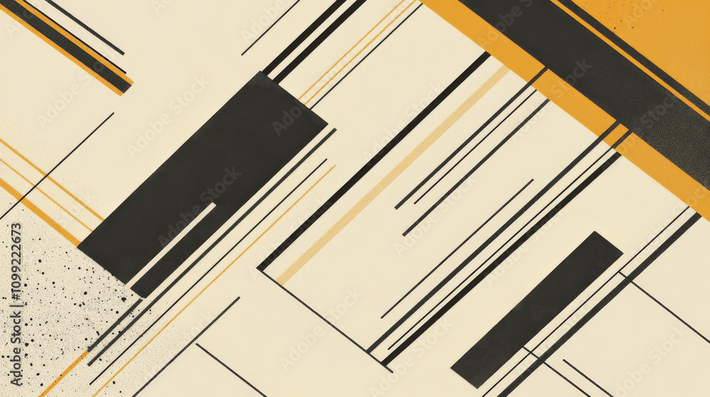 Poster a simple, modern design. it uses lines and shapes to create an abstract background, like something y