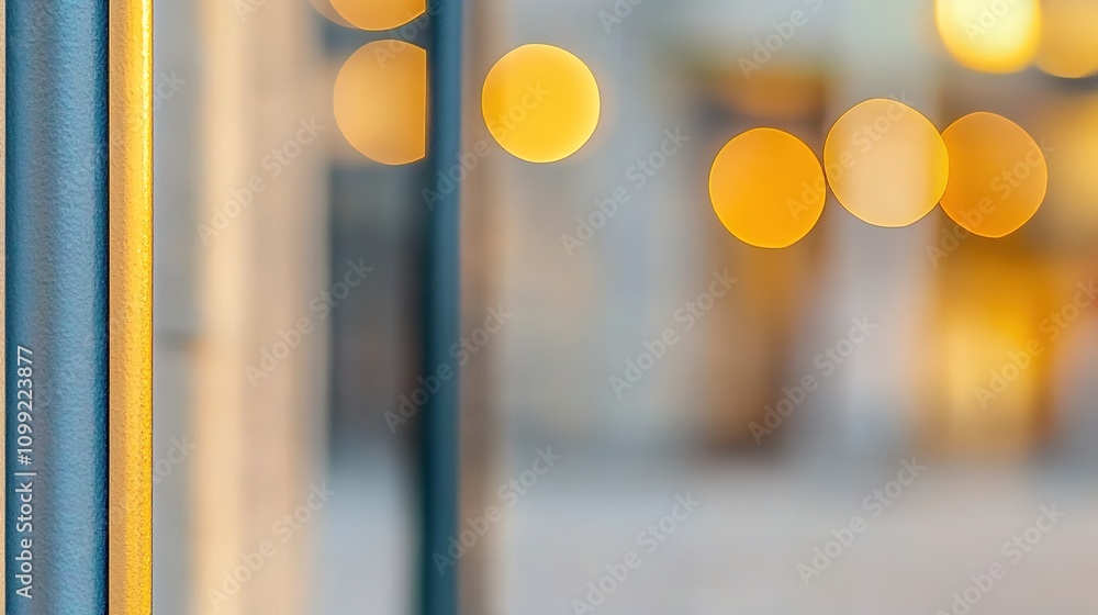 Poster soft focus background with warm glowing bokeh lights creating an artistic atmosphere in urban settin