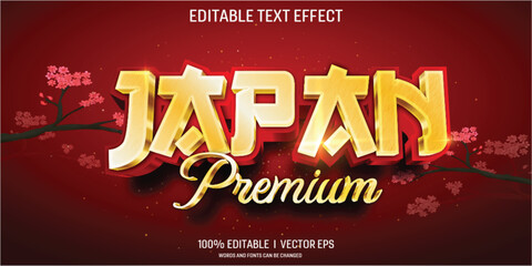japan premium vector 3d text effect with modern style design