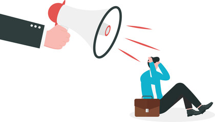 Working under pressure, challenging project deadlines, time management efficiency, or career responsibility. Employees rush to complete work as scheduled when the boss sends a warning sound through a 