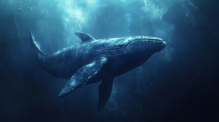 Fototapeta premium WHALE swimming in the sea