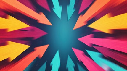 stock market arrows suggesting momentum and power, with a radiant data burst effect