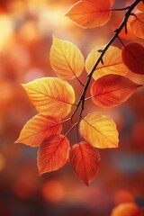 Obraz premium Vibrant Autumn Leaves Glowing in the Sunlight