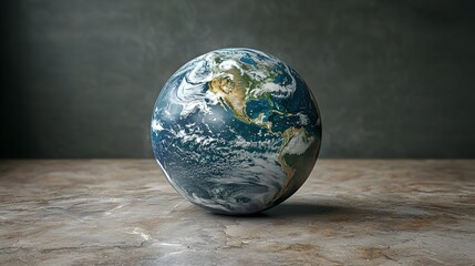 Holographic global map visualization depicting the projected effects of climate change and global warming over the next hundred years providing insights for environmental research policy