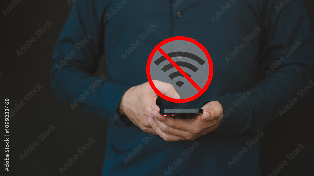 Poster Person holding a smartphone with a 