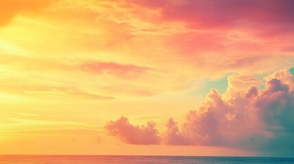 Fototapeta premium Gradient Overlay Orange Sky Evening Sunset Sunrise Pastel Soft Effect Background Pattern Abstract Texture Design Summer Nature Spring Light Beauty Template Yellow Pink Orange 