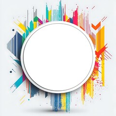 Obraz premium An infographic or mind map with a white background design and colorful arrows on the right side, a large circle in the foreground with blank space for text design, 