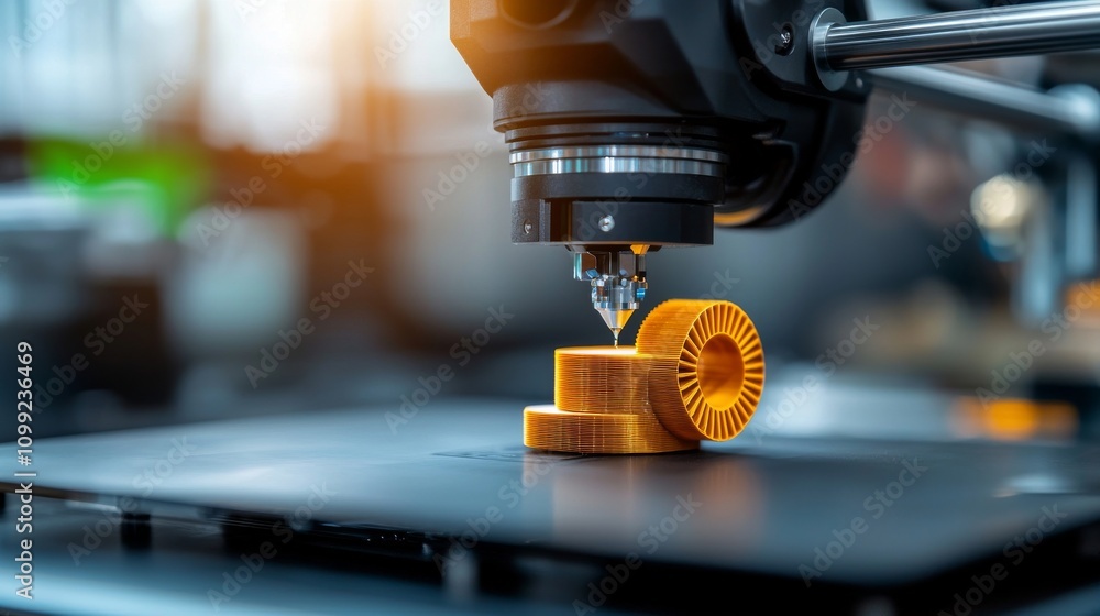 Poster modern 3d printing technology in a traditional workshop creating innovative designs industrial setti