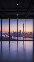 Fototapeta premium Urban window and future space