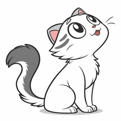 Fototapeta premium Cute and charming American Curl cat vector artwork, perfect for pet-inspired designs, prints, and digital projects.