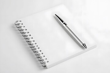 Blank note paper with pen. isolated on white.
