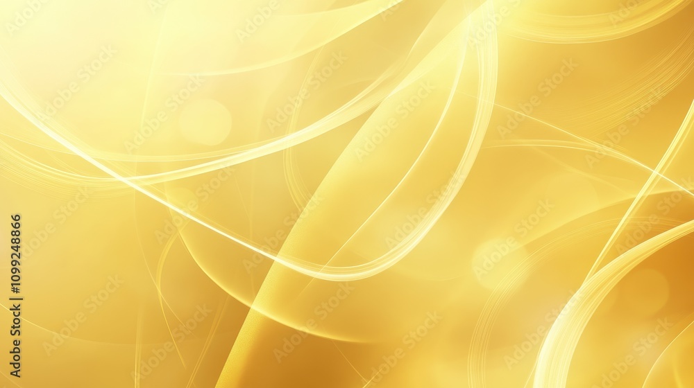 Poster abstract golden background with smooth lines and light effects for design purposes.