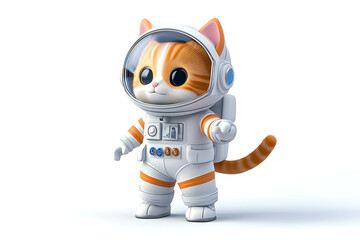 Fototapeta premium A cute orange cat in a space suit, ready for an adventure in outer space.
