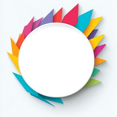  An infographic or mind map with a white background design and colorful arrows on the right side, a large circle in the foreground with blank space for text design, 