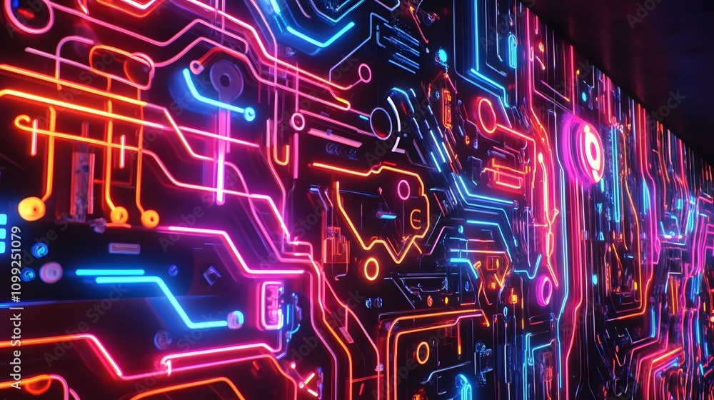 Poster the future of neon circuitry in interactive product design