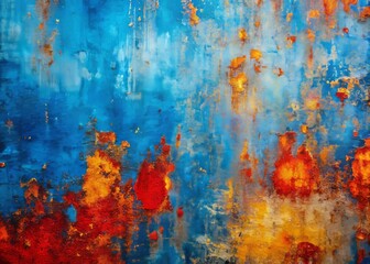 Fototapeta premium Captivating Blue Grunge Background Blending Warm Tones in a Macro Photography Style for Artistic and Abstract Visuals