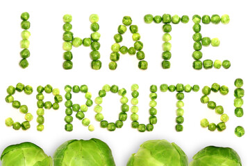 I hate sprouts description composed of Brussel sprouts