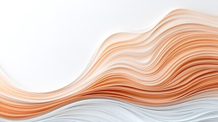 Obraz premium Abstract Background with Fluid Lines in Soft Peach and White Tones Creating a Serene and Elegant Atmosphere for Design and Creativity Needs