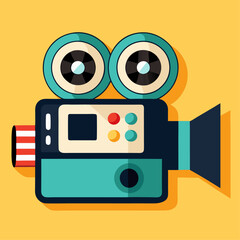 vintage film camera clipart Cartoon Illustration drawing