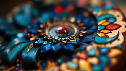 Fototapeta premium Colorful decorative mandala design with intricate patterns and vibrant hues