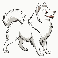 Obraz premium Cute and charming American Eskimo dog vector art illustration, perfect for pet-inspired designs, prints, and creative projects.