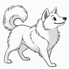 Obraz premium Cute and charming American Eskimo dog vector art illustration, perfect for pet-inspired designs, prints, and creative projects.