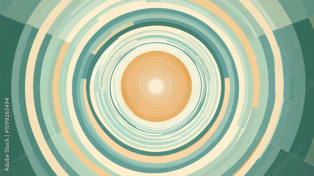 Leinwandbilder abstract circular pattern with warm center and soft colors