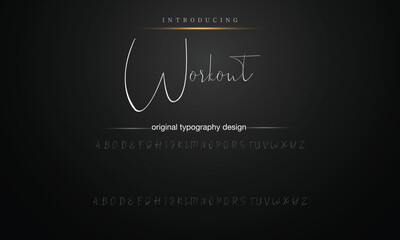 Hand drawn vector alphabet. signature script font. Elegant Signature Font. Best Alphabet Beautiful Calligraphy Signature Font lettering