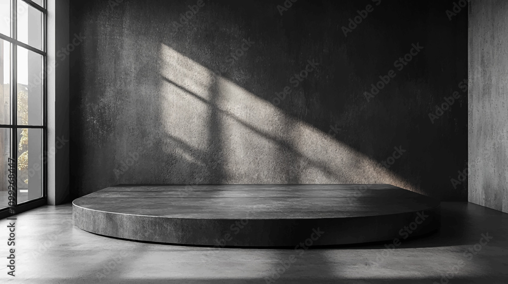 Poster realistic 3d background for the product. the studio with the table is empty. black podium with marbl