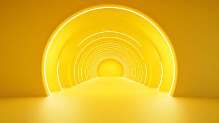 Fototapeta premium yellow corridor, yellow tunnel