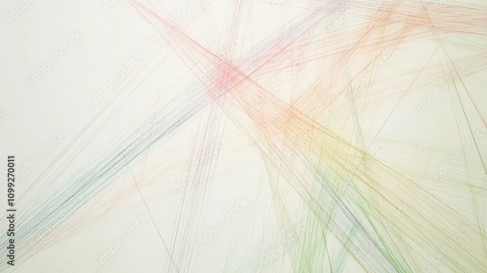 Poster abstract lines in soft pastel colors creating dynamic visual movement