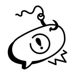 A doodle style icon of scam alert