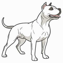 Fototapeta premium Cute and lovable American Staffordshire Terrier vector artwork, ideal for pet-themed designs, prints, and creative projects.