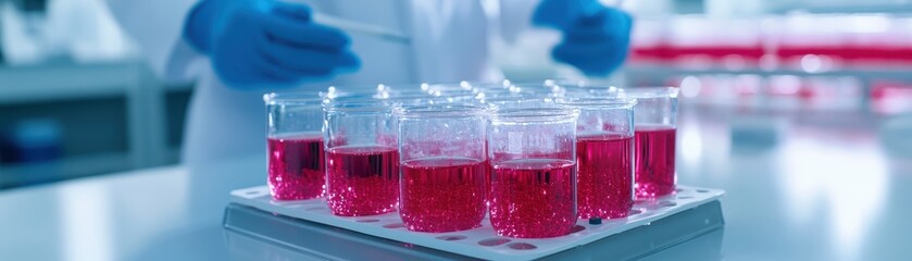Exploring biopharmaceutical cell cultures in a cutting-edge biotechnology lab environment.