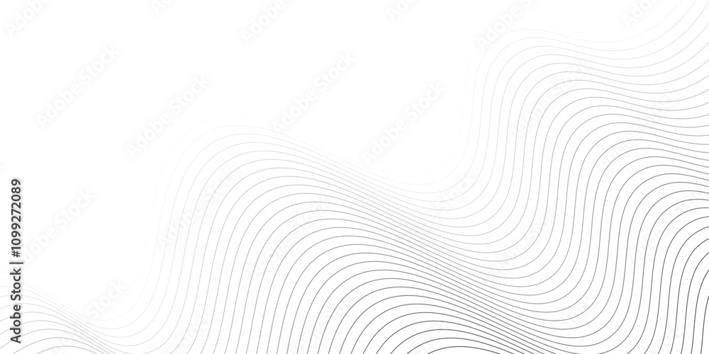 Poster abstract black wavy lines on white background with curves and gradient effect. vector illustration