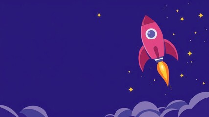Space-themed vector background set with violet cosmic wallpapers, rockets, and stars for design projects, game, website